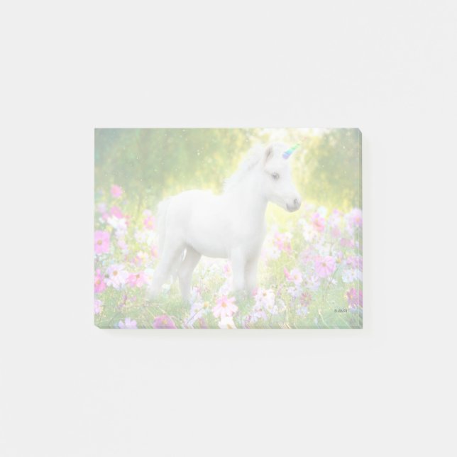 Notas Post-it® Unicornio Pony Blanco (Anverso)