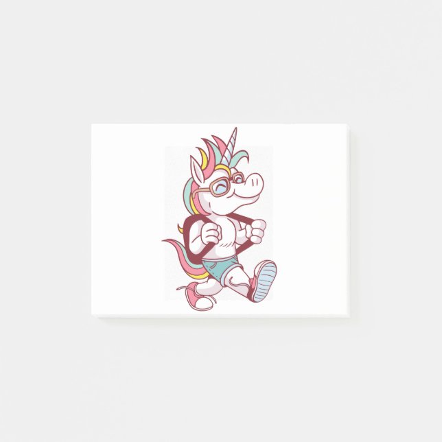 Notas Post-it® Unicornio Va Al Colegio (Anverso)