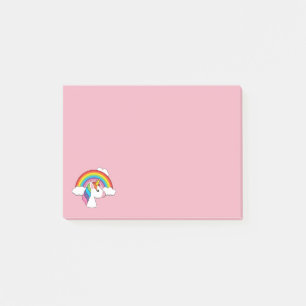Notas Post-it® Unicornio y arcoiris con nubes kawaii