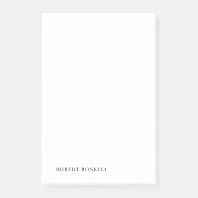 Notas Post-it® Unique Modern Plain Your Name Minimalist (Anverso)