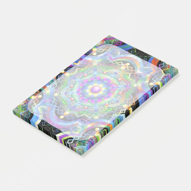 Notas Post-it® Universo Mandala Colores Psicodélicos (En perspectiva)