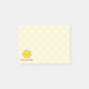 Notas Post-it® Usted es mi día soleado lindo feliz de la sol
