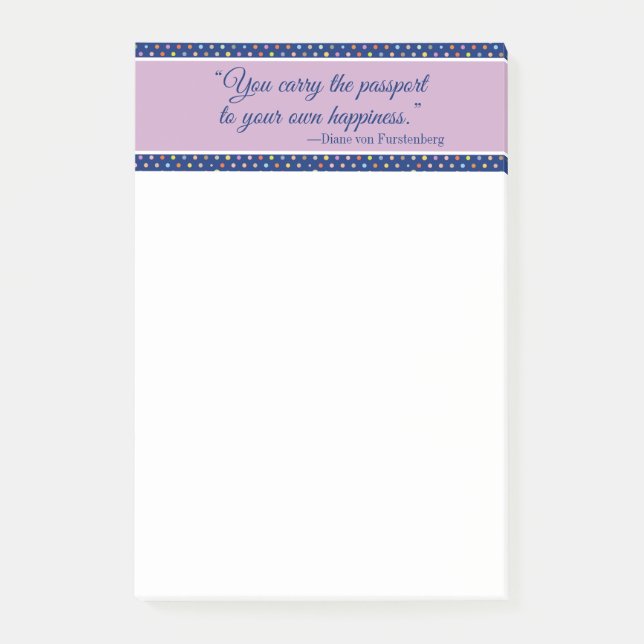 Notas Post-it® Usted Lleva El Pasaporte A Su Propia Felicidad (Anverso)