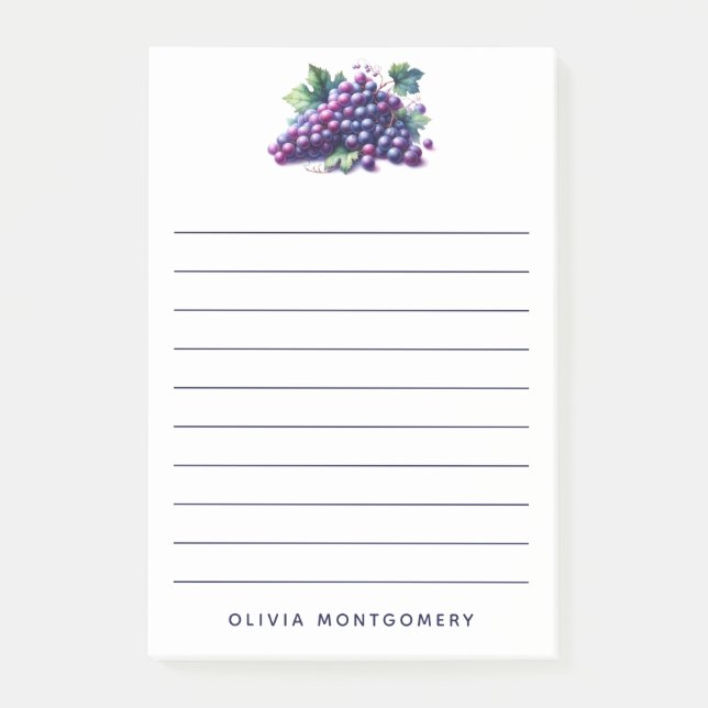 Notas Post-it® Uvas en blanco (Anverso)
