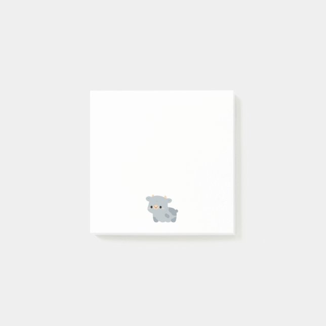 Notas Post-it® Vaca Azul Belga (Anverso)