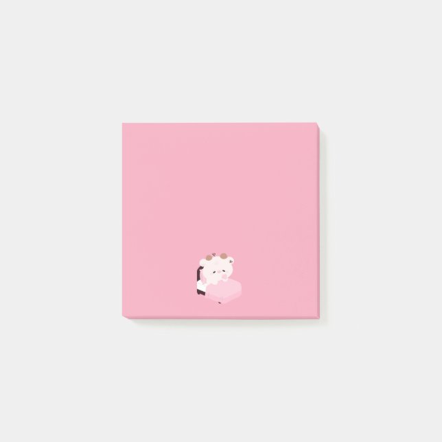 Notas Post-it® Vaca Cansada Adorable (Anverso)