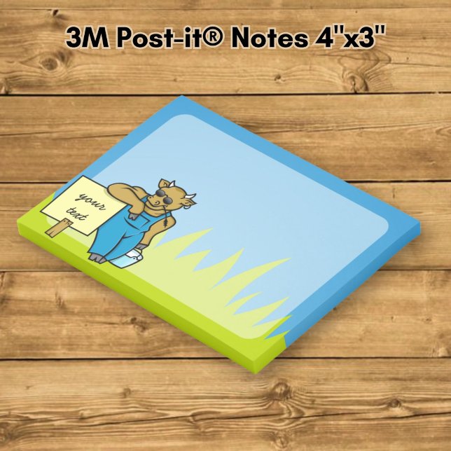 Notas Post-it® Vaca con letrero (Subido por el creador)