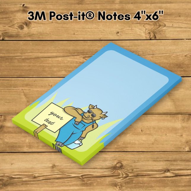 Notas Post-it® Vaca con letrero (Subido por el creador)