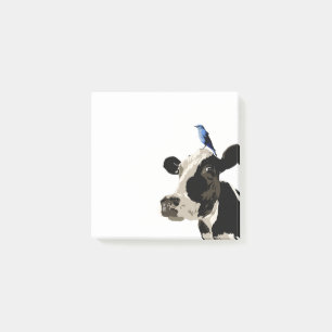 Notas Post-it® Vaca con un pájaro azul en su cabeza