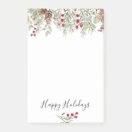 Notas Post-it® Vacaciones de los Navidades de Winter Greenery Pin