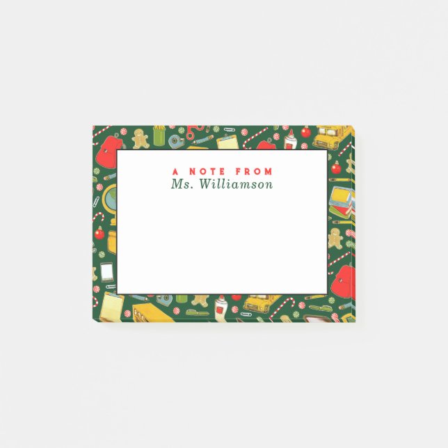 Notas Post-it® Vacaciones de Navidad del profesor (Anverso)