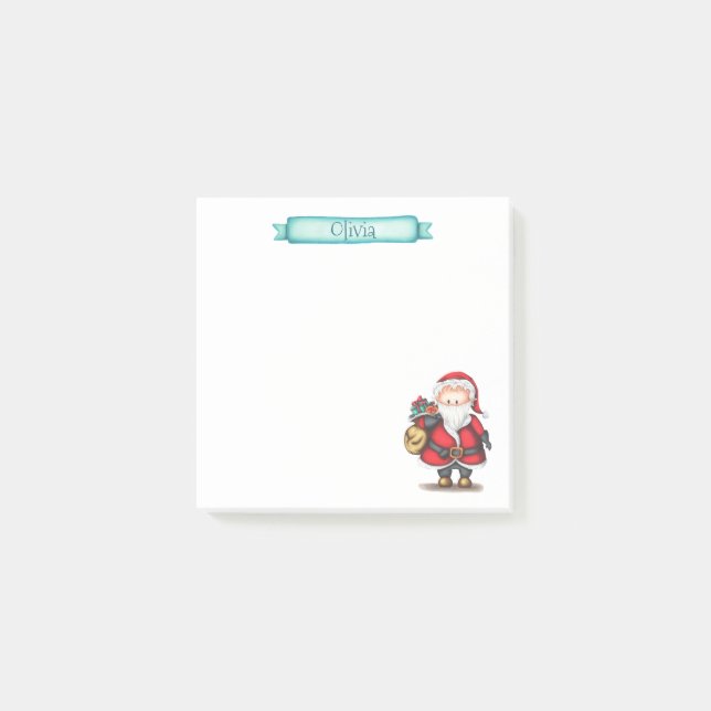 Notas Post-it® Vacaciones de Santa Claus personalizadas (Anverso)