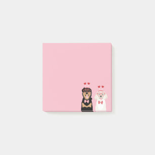 Notas Post-it® Valentine Dogs Rottweiler Maltipoo Puppy