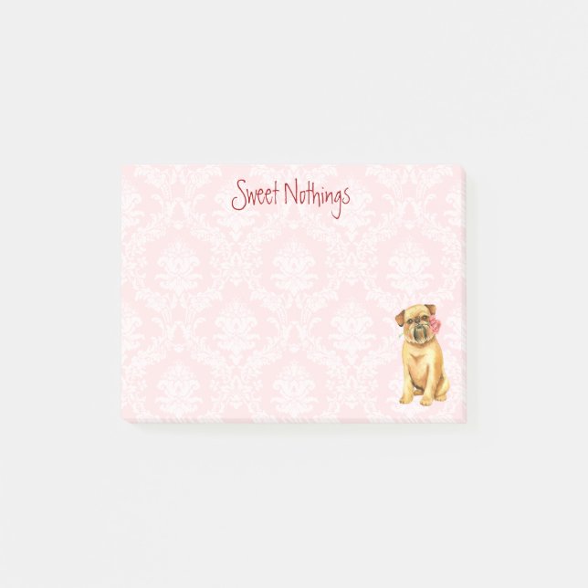 Notas Post-it® Valentine Rosa Brussels Griffon (Anverso)