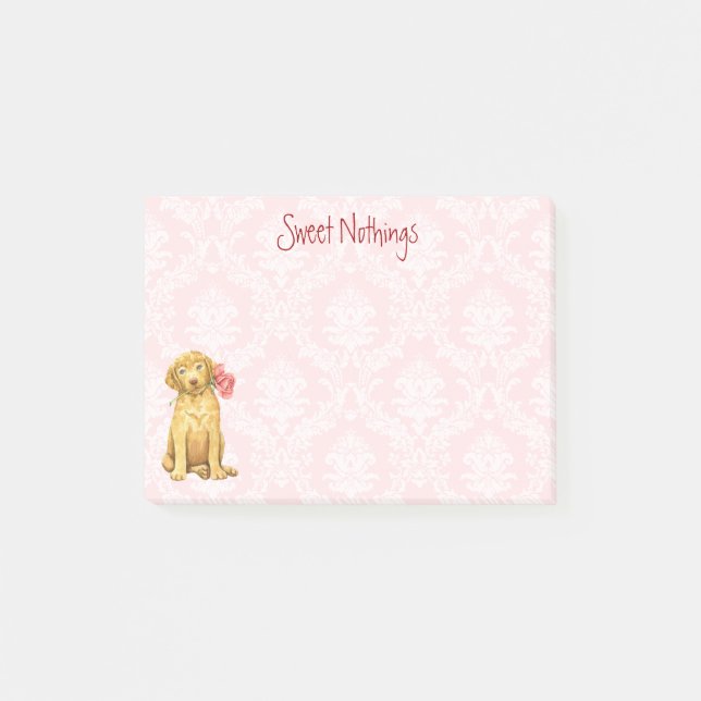 Notas Post-it® Valentine Rosa Chesapeake Bay Retriever (Anverso)