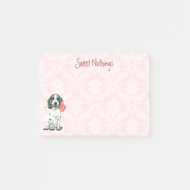 Notas Post-it® Valentine Rosa Cocker English Spaniel (Anverso)