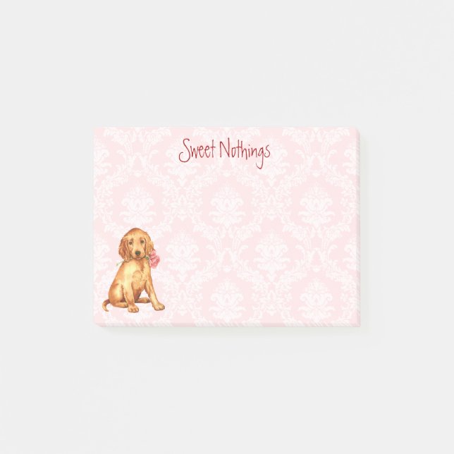 Notas Post-it® Valentine Rosa Irish Setter (Anverso)