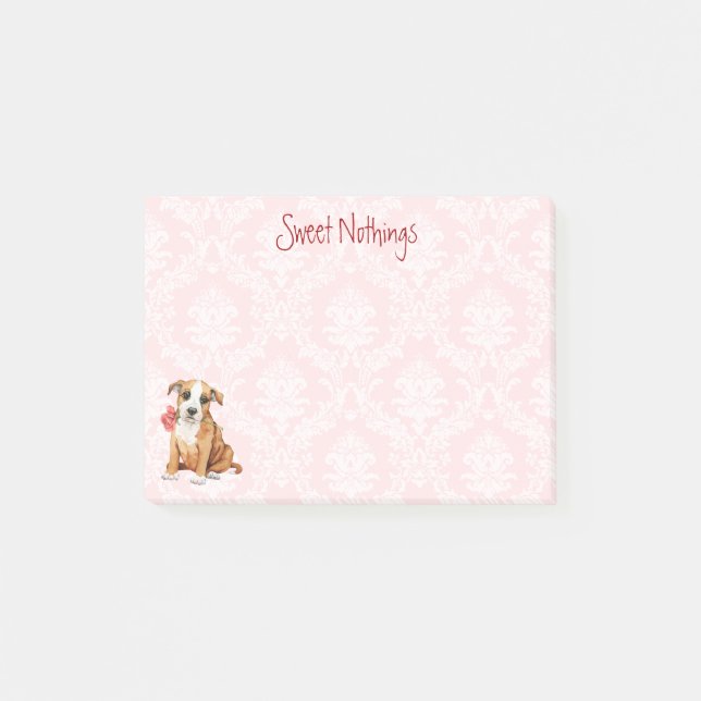 Notas Post-it® Valentine Rosa Stafford (Anverso)