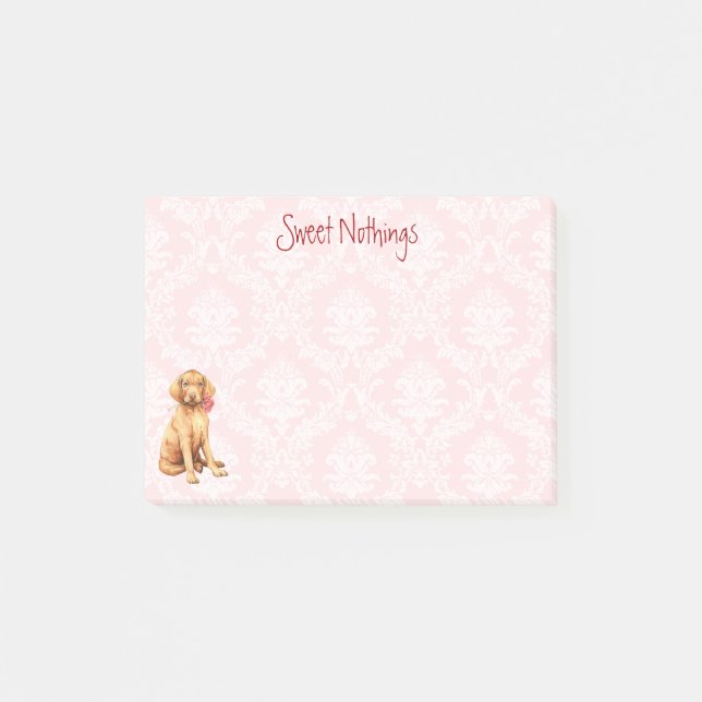 Notas Post-it® Valentine Rosa Vizsla (Anverso)