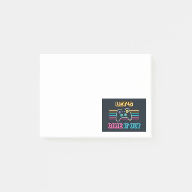 Notas Post-it® Vamos a jugarlo al estilo retro (Anverso)