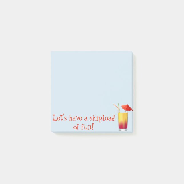Notas Post-it® Vamos a tomar un cóctel de crucero divertido (Anverso)