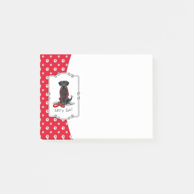Notas Post-it® ¡Vamos! Black Lab Labrador Retriever (Anverso)