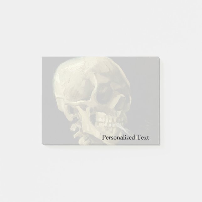 Notas Post-it® Van Gogh| Calavera con cigarrillo en llamas| 1886 (Anverso)