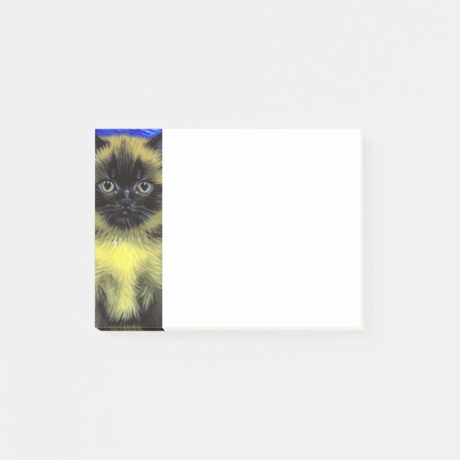 Notas Post-it® Van Gogh Starry Night Siamese Cat (Anverso)