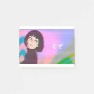 Notas Post-it® Vaporwave Kawaii vapor wave chica japonés