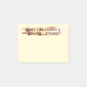 Notas Post-it® VECES QUE TUve RAZÓN