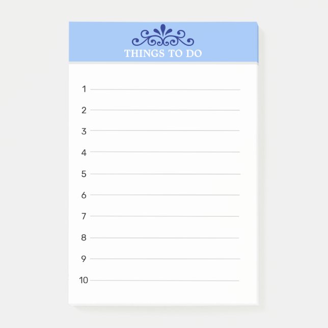 Notas Post-it® Vector elegante sobre cosas azules claras a hacer (Anverso)