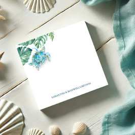 Notas Post-it® Vegetación tropical de la tortuga marina acuática