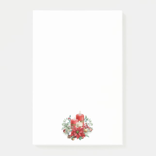 Notas Post-it® Velas acuáticas y Navidades de la Poinsettia (Anverso)