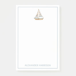 Notas Post-it® Velero de franja azul acuarela