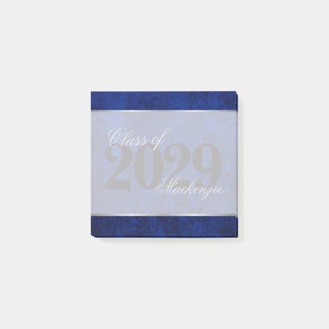 Notas Post-it® Velvet Grad | Personalizado azul zafiro Keepsake (Anverso)