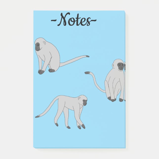 Notas Post-it® Velvet Monkeys (Anverso)