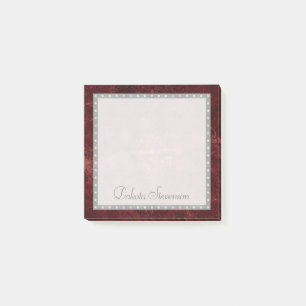 Notas Post-it® Velvety Henna Damask Crimson Red Grunge Baroque