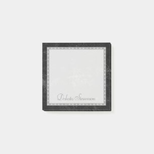 Notas Post-it® Velvety Onyx Damask Personalizado de Black Vampy