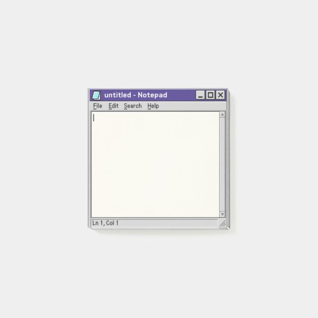 Notas Post-it® Ventana de editor de texto de computadora retro (Anverso)