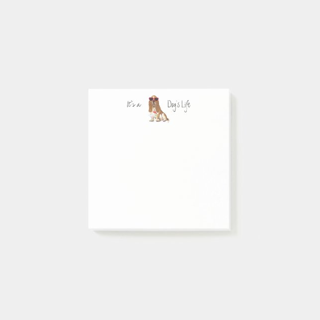 Notas Post-it® Verano Basset Hound (Anverso)