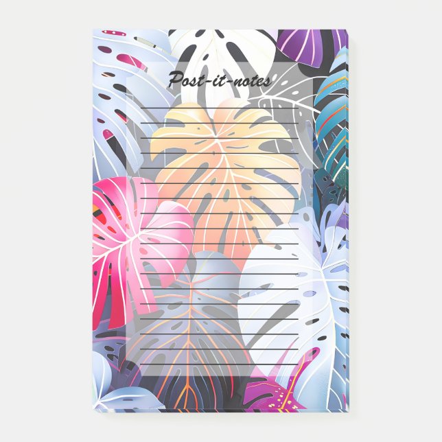 Notas Post-it® Verano tropical hojas de Monstera (Anverso)