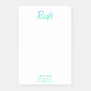 Notas Post-it® Verde azul iridiscente y turquesa de Reiki del *~*