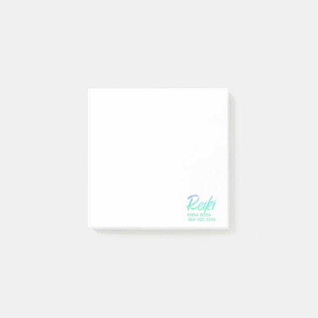 Notas Post-it® Verde azul iridiscente y turquesa Reiki del *~* (Anverso)