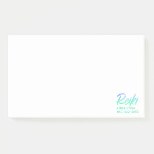 Notas Post-it® Verde azul iridiscente y turquesa Reiki del *~*
