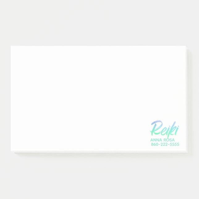 Notas Post-it® Verde azul iridiscente y turquesa Reiki del *~* (Anverso)