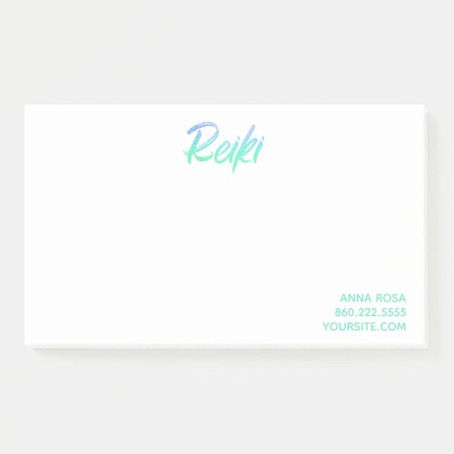 Notas Post-it® Verde azul y turquesa de Reiki del *~* (Anverso)