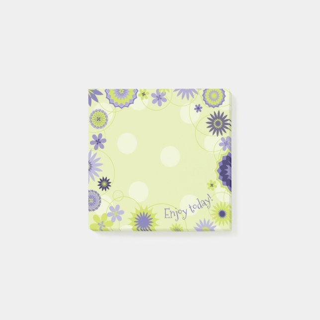 Notas Post-it® Verde floral primavera personalizada (Anverso)