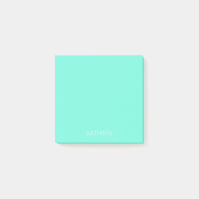 Notas Post-it® verde menta real sólido rico (Anverso)