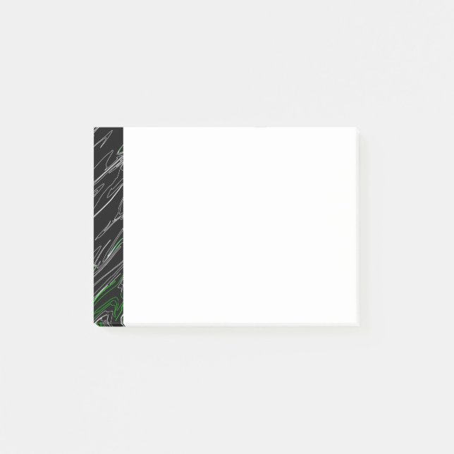 Notas Post-it® Verde negro mareado (Anverso)