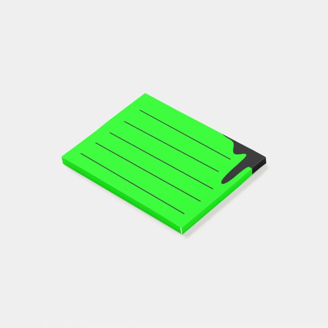 NOTAS POST-IT® VERDE NEON (En perspectiva)